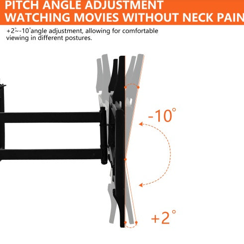 TV Wall Mount Bracket, 40-120 Inch TV, With Rotation And Tilt Functions, Full-motion TV Wall Mount, Adjustable Dual, Distance From Wall 70-1016 Mm, Maximum VESA 800X400 Mm, 132lbs