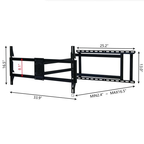 TV Wall Mount Bracket, 40-120 Inch TV, With Rotation And Tilt Functions, Full-motion TV Wall Mount, Adjustable Dual, Distance From Wall 70-1016 Mm, Maximum VESA 800X400 Mm, 132lbs